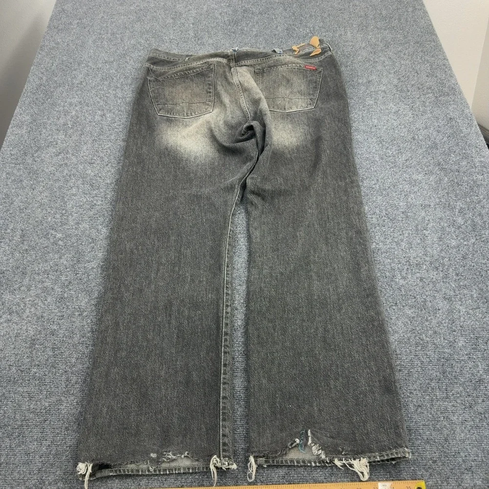 Vintage Guess Jeans Men 42 Black Cotton Distressed Faded Denim Grunge Style